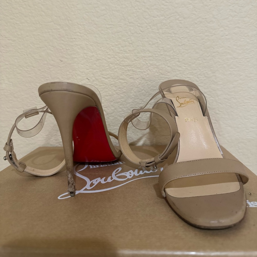 Christian Louboutin Jonatina 100 Nappa/PVC Nude